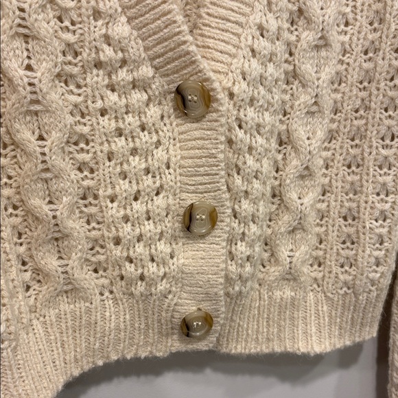 Wilfred Adley Cream Cable Knit Cardigan sweater - Picture 4 of 8